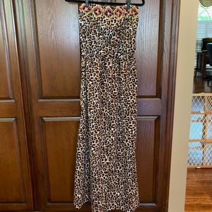 Strapless Cheetah Print Maxi